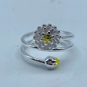 New no brand yellow flower adjustable fashion ring
